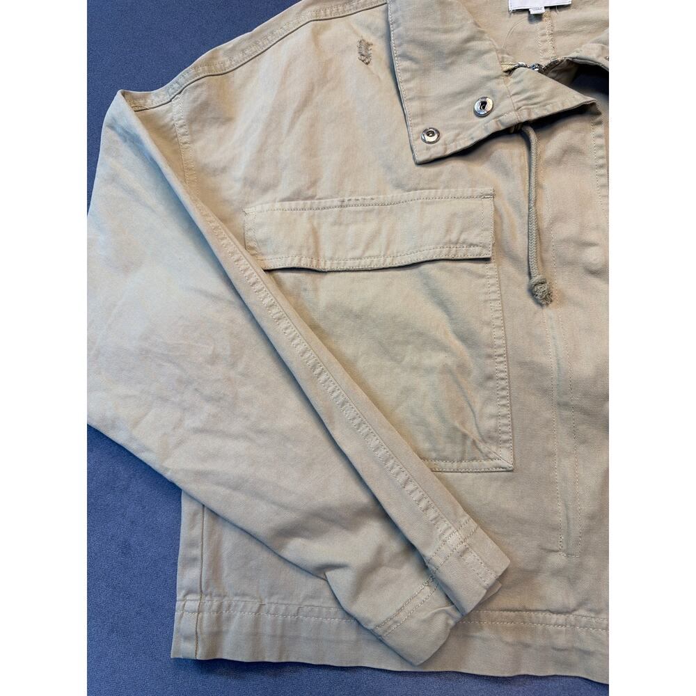 BKE Boxy Collard Cropped Utility Jacket NWT Beige Women’s Med - Picture 3 of 11